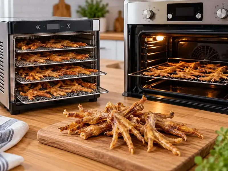 Horno y máquina deshidratadora para patas de pollo
